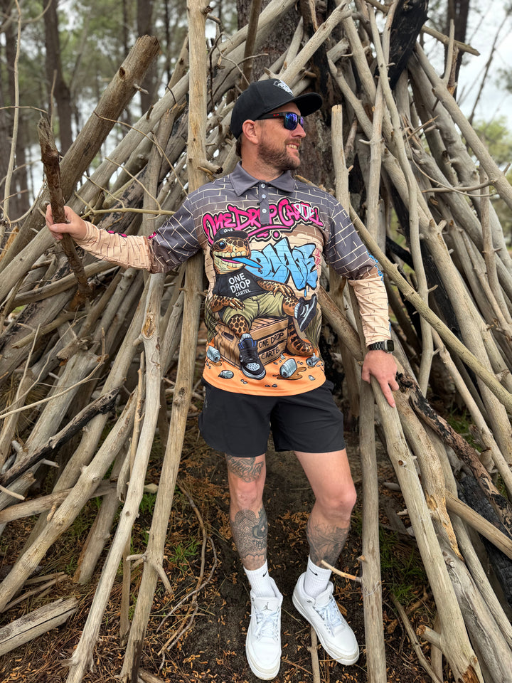 Adult - Bazza the blue-tongue 50+ UPF Shirt