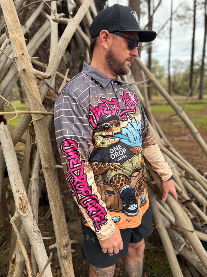 Adult - Bazza the blue-tongue 50+ UPF Shirt