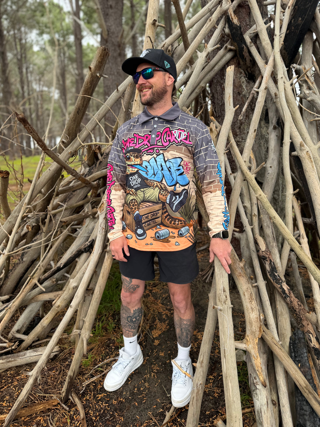 Adult - Bazza the blue-tongue 50+ UPF Shirt