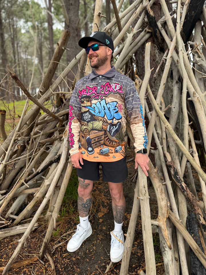 Adult - Bazza the blue-tongue 50+ UPF Shirt