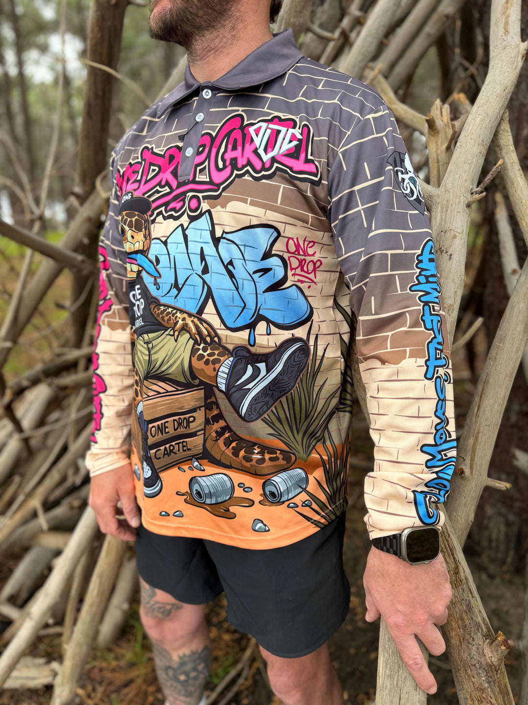 Adult - Bazza the blue-tongue 50+ UPF Shirt