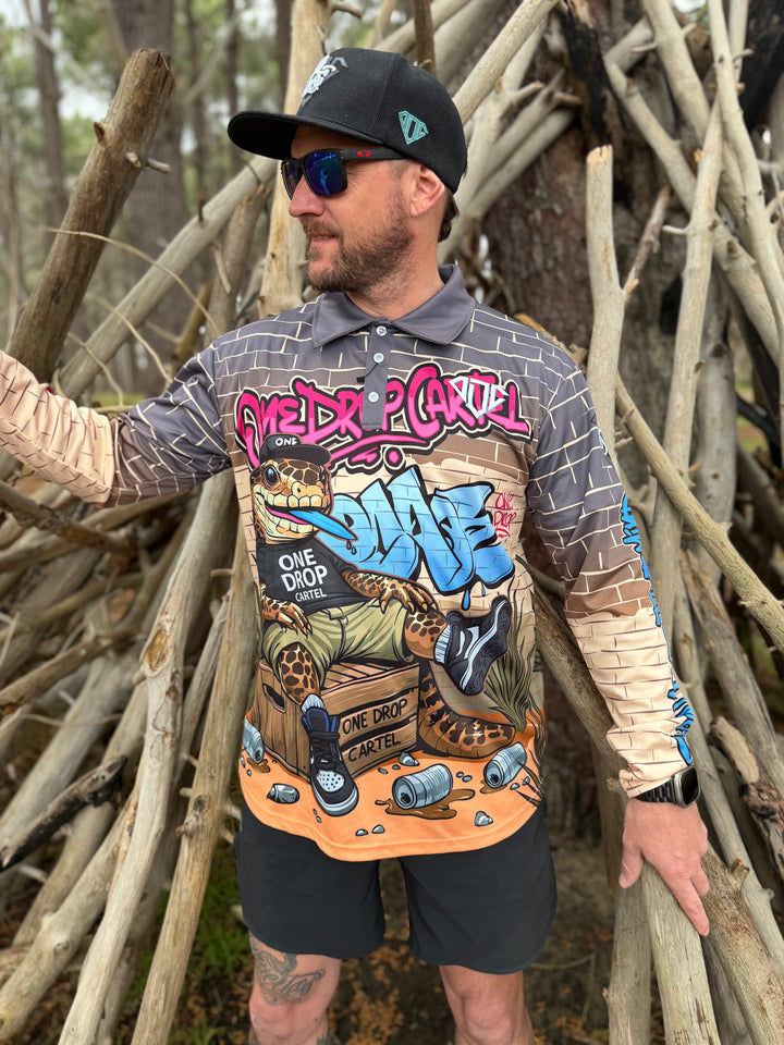 Adult - Bazza the blue-tongue 50+ UPF Shirt