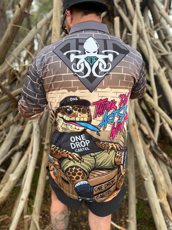 Adult - Bazza the blue-tongue 50+ UPF Shirt