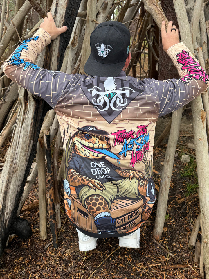 Adult - Bazza the blue-tongue 50+ UPF Shirt