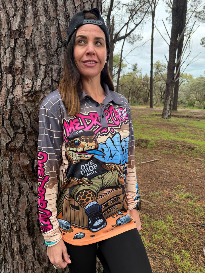 Adult - Bazza the blue-tongue 50+ UPF Shirt