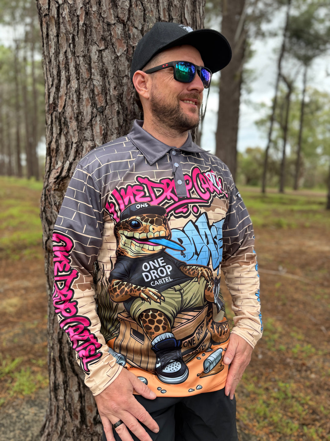 Adult - Bazza the blue-tongue 50+ UPF Shirt