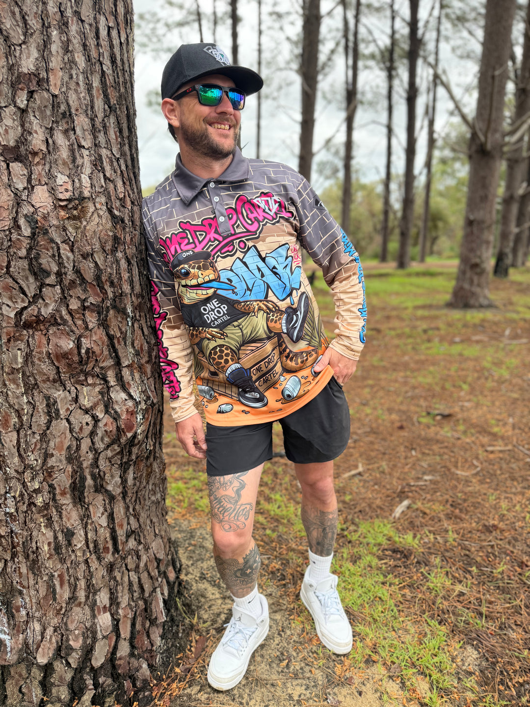 Adult - Bazza the blue-tongue 50+ UPF Shirt