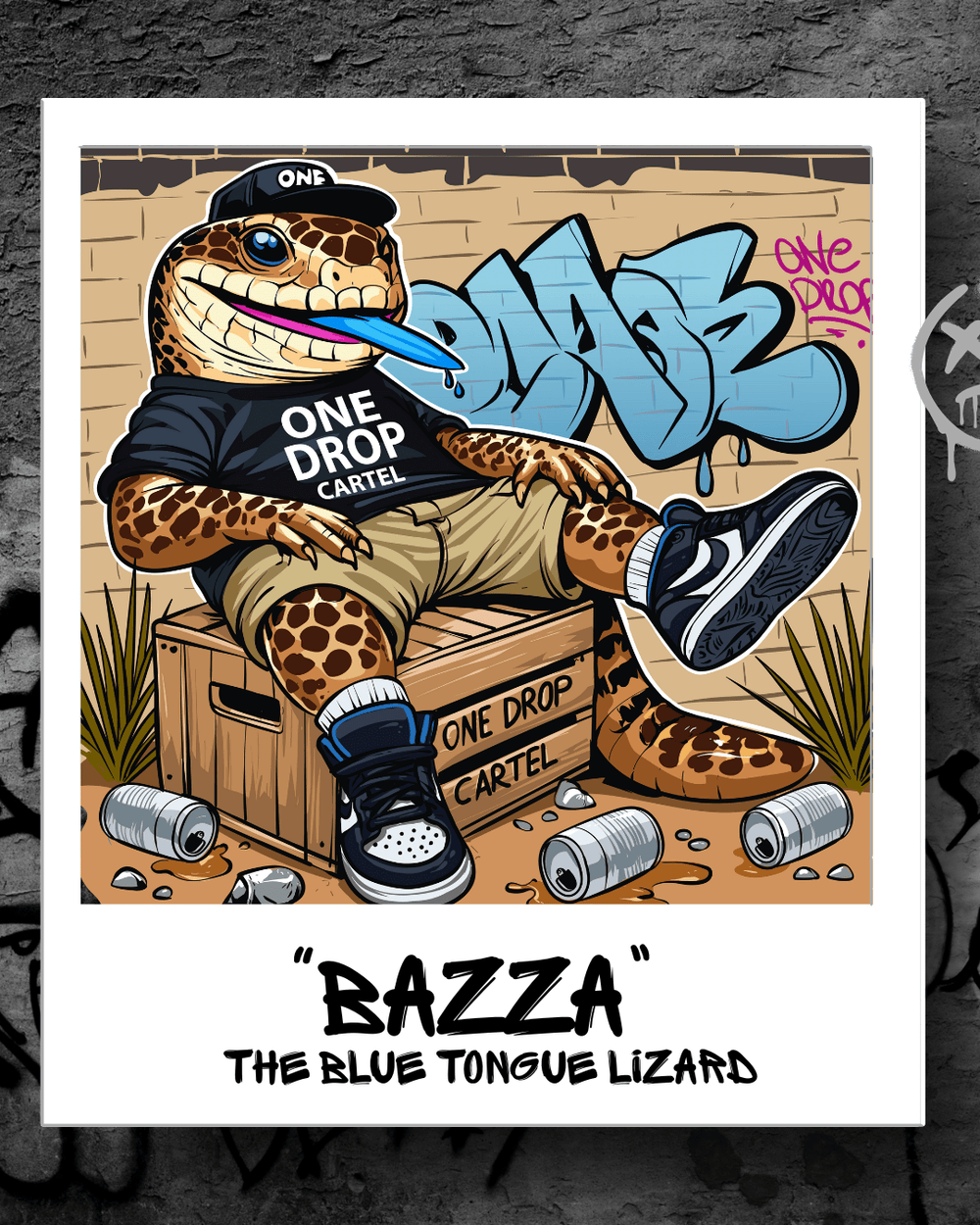 Kids - Bazza the blue - tongue 50+ UPF Shirt - One Drop Cartel