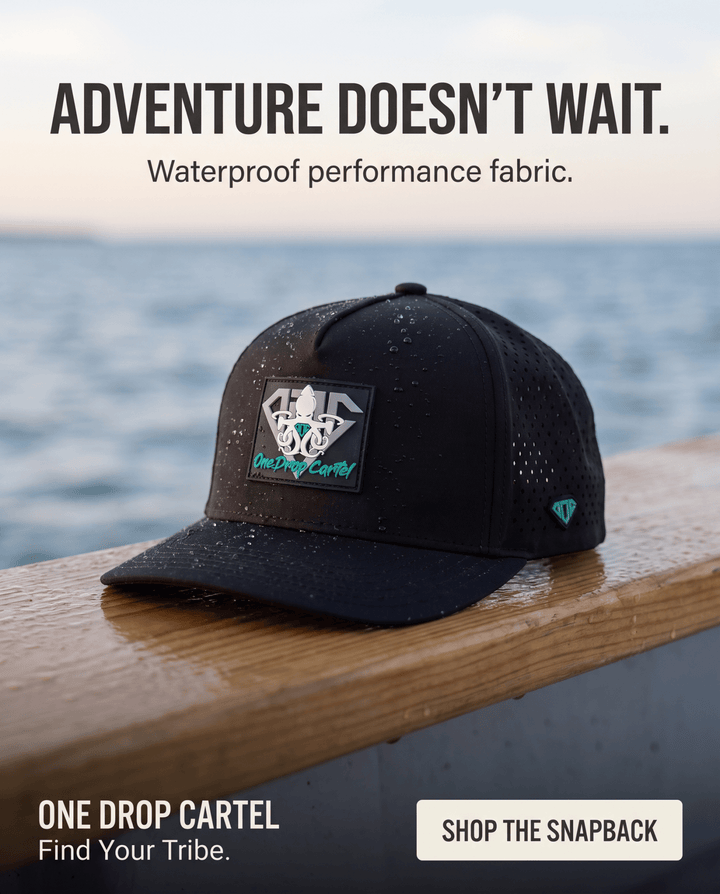 One Drop Cartel Waterproof Snapback Cap – Black - One Drop Cartel
