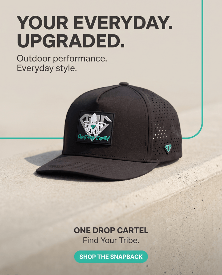 One Drop Cartel Waterproof Snapback Cap – Black - One Drop Cartel