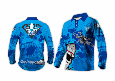 Shark Attack Long-Sleeved Fishing Shirt - One Drop Cartel
